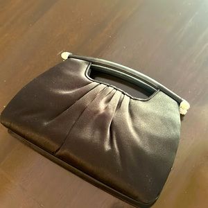 Gorgeous satin black evening bag by Judith Lieber